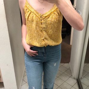 Yellow floral cami tank top.